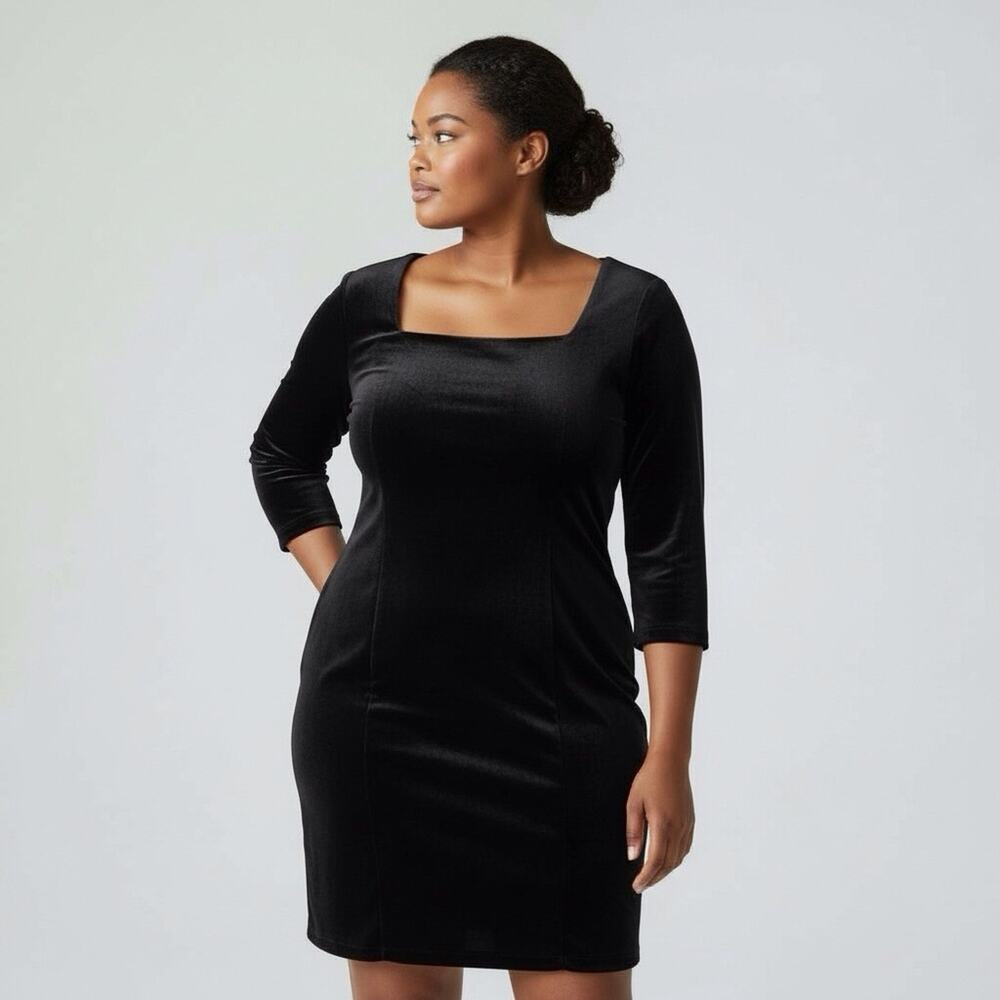 Alexia Admor NWT Black Velvet Dress Evening Sheath Style Party Size 3X